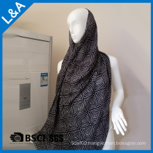 Men′s Black and White Rayon Scarves